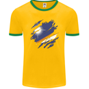 Torn Marshall Islands Flag Day Football Mens Ringer T-Shirt FotL Gold/Green