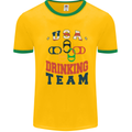 USA Drinking Team Funny Bachelor Party Beer Mens Ringer T-Shirt Gold/Green