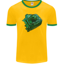 A Polygonal Chameleon Mens Ringer T-Shirt FotL Gold/Green