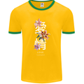 Japanese Flowers Quote Japan Love Mens Ringer T-Shirt FotL Gold/Green