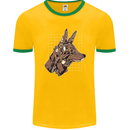 A Steampunk Wolf Mens Ringer T-Shirt FotL Gold/Green