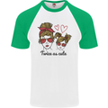 Mummy & Daughter Twice as Cute Mommy Mens S/S Baseball T-Shirt White/Green