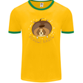 Beagle Bagel Funny Dog Mens Ringer T-Shirt FotL Gold/Green