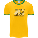 Branch Manager Funny Dog Walking Dad Mens Ringer T-Shirt Gold/Green