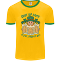 St Patricks Day Shut Up Liver Funny Beer Alcohol Mens Ringer T-Shirt FotL Gold/Green