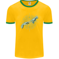 Alien Creation of Adam Parody UFO Mens Ringer T-Shirt FotL Gold/Green