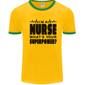 Im a Nurse Whats Your Superpower Nursing Mens Ringer T-Shirt Gold/Green