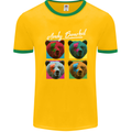 Andy Bearhol Funny Panda Bear Parody Art Mens Ringer T-Shirt FotL Gold/Green