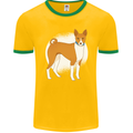 A Basenji Dog Mens Ringer T-Shirt FotL Gold/Green