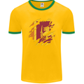 Torn Sri Lankan Flag Sri Lanka Day Football Mens Ringer T-Shirt FotL Gold/Green