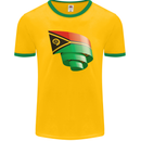 Curled Vanuatu Flag Day Football Mens Ringer T-Shirt FotL Gold/Green