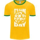 Football Game Day England Ireland Scotland Wales Mens Ringer T-Shirt FotL Gold/Green