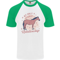 Equestrian Horse My Only Stable Relationship Mens S/S Baseball T-Shirt White/Green