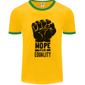 Hope for Equality Black Lives Matter LGBT Mens Ringer T-Shirt Gold/Green