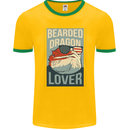 Bearded Dragon Lover USA America Mens Ringer T-Shirt FotL Gold/Green