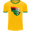 Curled Libya Flag Libyan Day Football Mens Ringer T-Shirt FotL Gold/Green
