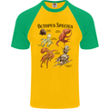 Octopus Species Sealife Scuba Diving Mens S/S Baseball T-Shirt Gold/Green
