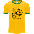 Antisocial Butterfly Mens Ringer T-Shirt Gold/Green