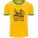 Antisocial Butterfly Mens Ringer T-Shirt Gold/Green
