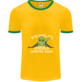 Dinosaur Coming Soon New Baby Pregnancy Mens Ringer T-Shirt FotL Gold/Green