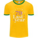 Funny 80th Birthday 79 is So Last Year Mens Ringer T-Shirt FotL Gold/Green