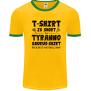 Funny Tyrannosaurus Rex Dinosaur T-Rex Mens Ringer T-Shirt Gold/Green