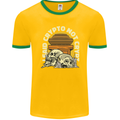 Crypto Not Crypt Funny Cryptocurrency Skulls Mens Ringer T-Shirt FotL Gold/Green