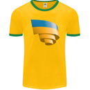 Curled Ukraine Flag Ukrainian Day Football Mens Ringer T-Shirt FotL Gold/Green