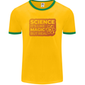 Science Like Magic but Real Physics Geek Mens Ringer T-Shirt FotL Gold/Green