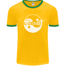 We Must Coexist World Peace Love Religion Hippy Mens Ringer T-Shirt FotL Gold/Green