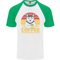 Coffee Because Murder is Wrong Funny Dog Mens S/S Baseball T-Shirt White/Green