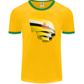 Curled Brunei Flag Bruneian Day Football Mens Ringer T-Shirt FotL Gold/Green