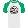 A Skull in Thorns Gothic Christ Jesus Mens S/S Baseball T-Shirt White/Green