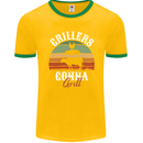 Grillers Gonna Grill BBQ Food Mens Ringer T-Shirt FotL Gold/Green