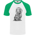A Dachshund Dog Mens S/S Baseball T-Shirt White/Green