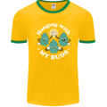 Funny Weed Hanging With My Buds Cannabis Mens Ringer T-Shirt FotL Gold/Green