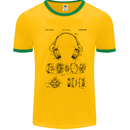Headphones Patent Blueprint Dance Music DJ Mens Ringer T-Shirt Gold/Green