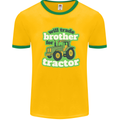 Will Trade Brother For Tractor Farmer Mens Ringer T-Shirt Gold/Green