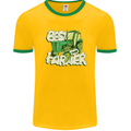 Best Farmer Ever Farming Fathers Day Mens Ringer T-Shirt Gold/Green