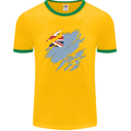 Torn Tuvalu Flag Tuvaluan Day Football Mens Ringer T-Shirt FotL Gold/Green