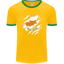 Torn Cyprus Flag Cypriot Day Football Mens Ringer T-Shirt FotL Gold/Green