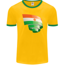 Curled Niger Flag Nigerien Day Football Mens Ringer T-Shirt FotL Gold/Green