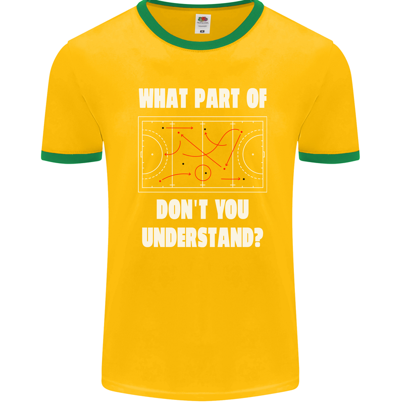 What Part of Hockey Dont You Understand Ice Mens Ringer T-Shirt FotL Gold/Green