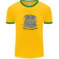 Irrelephant Funny Elephant Mens Ringer T-Shirt FotL Gold/Green
