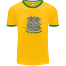 Irrelephant Funny Elephant Mens Ringer T-Shirt FotL Gold/Green