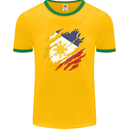 Torn Philippines Flag Philipino Day Football Mens Ringer T-Shirt FotL Gold/Green