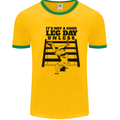 Leg Day Funny Bodybuilding Gym Training Mens Ringer T-Shirt Gold/Green