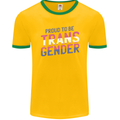 Proud to Be Transgender LGBT Mens Ringer T-Shirt FotL Gold/Green