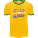 Proud to Be Transgender LGBT Mens Ringer T-Shirt FotL Gold/Green