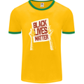 Black Lives Matter Racial Equality Sign Mens Ringer T-Shirt FotL Gold/Green